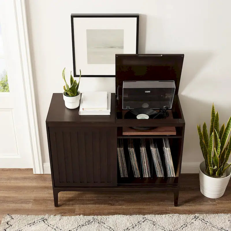 Crosley Asher Record Storage Media Console 5
