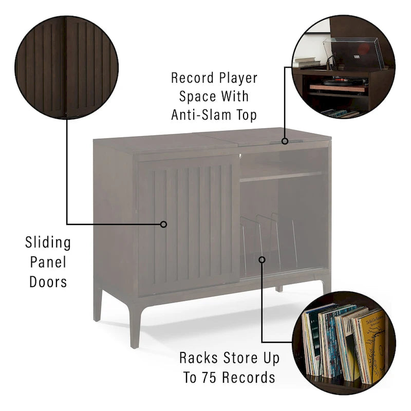 Crosley Asher Record Storage Media Console 6