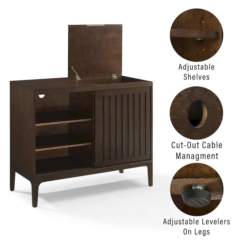 Crosley Asher Record Storage Media Console 7