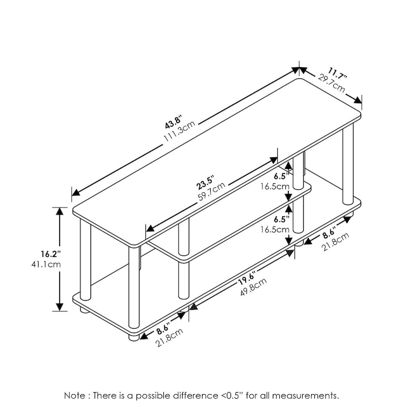 Furinno Turn-N-Tube No Tools 3D 3-Tier Entertainment TV Stands 3