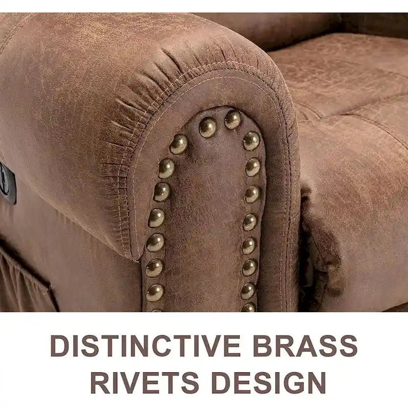 Breathable Rivet Power Lift Recliner Chair with Massage,Heat and USB Port 8