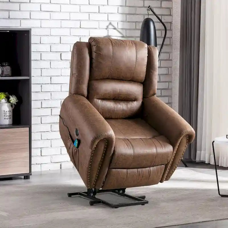 Breathable Rivet Power Lift Recliner Chair with Massage,Heat and USB Port 12