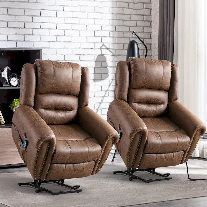 Breathable Rivet Power Lift Recliner Chair with Massage,Heat and USB Port 14