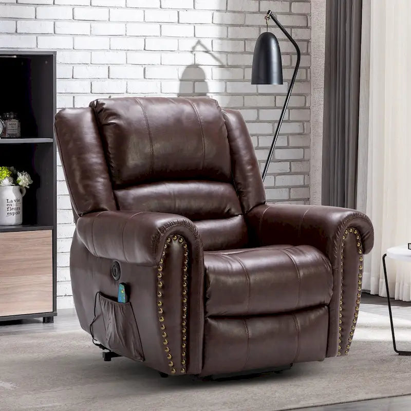 Breathable Rivet Power Lift Recliner Chair with Massage,Heat and USB Port 15