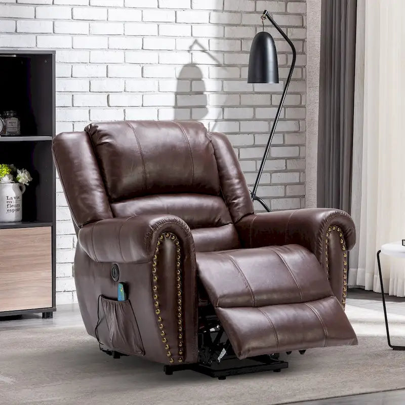 Breathable Rivet Power Lift Recliner Chair with Massage,Heat and USB Port 16