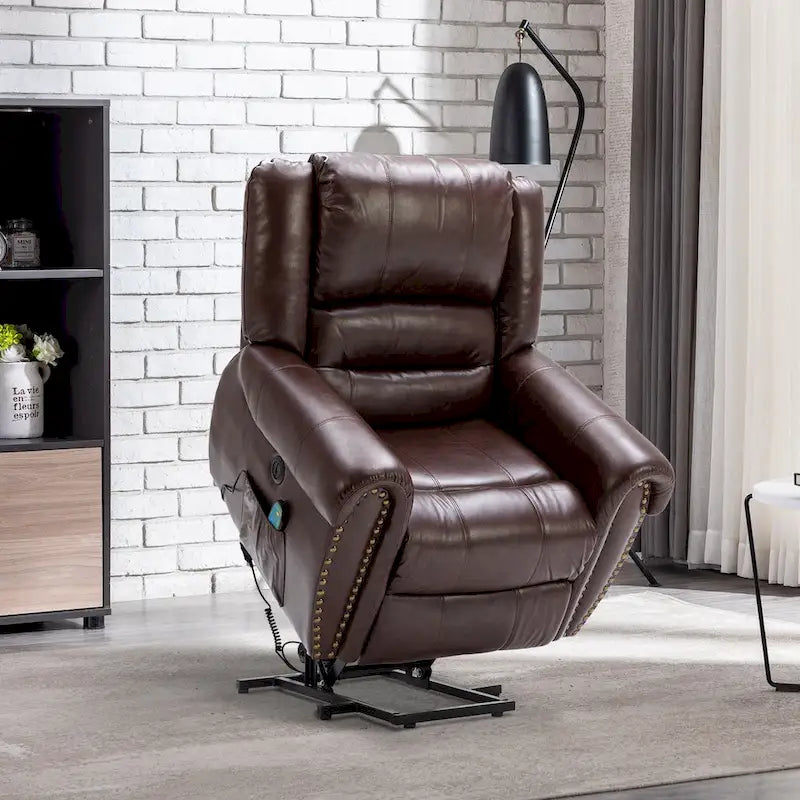 Breathable Rivet Power Lift Recliner Chair with Massage,Heat and USB Port 17