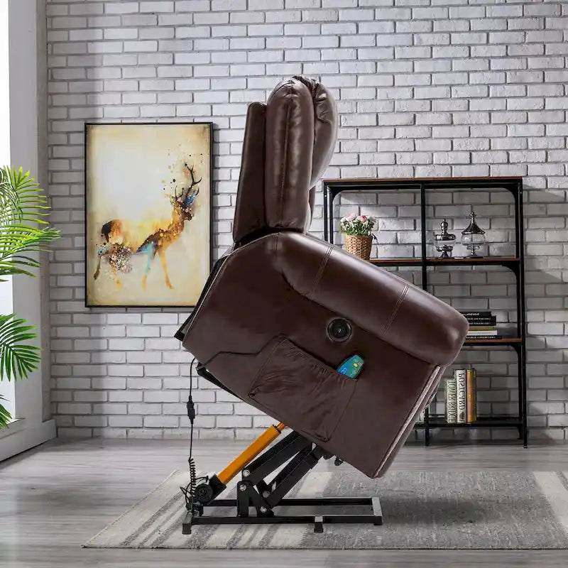 Breathable Rivet Power Lift Recliner Chair with Massage,Heat and USB Port 23