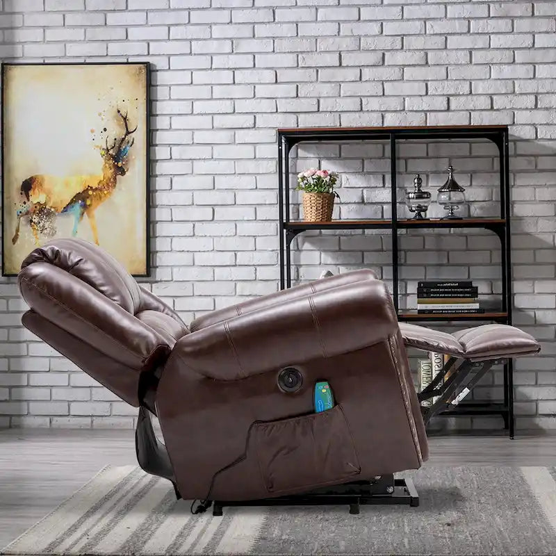 Breathable Rivet Power Lift Recliner Chair with Massage,Heat and USB Port 24