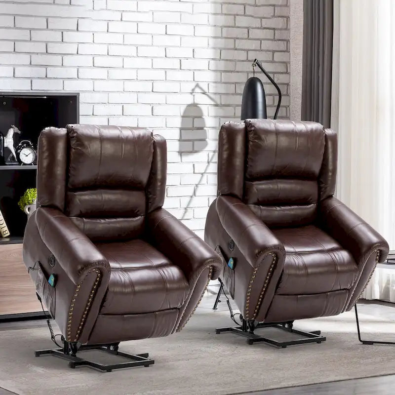 Breathable Rivet Power Lift Recliner Chair with Massage,Heat and USB Port 25