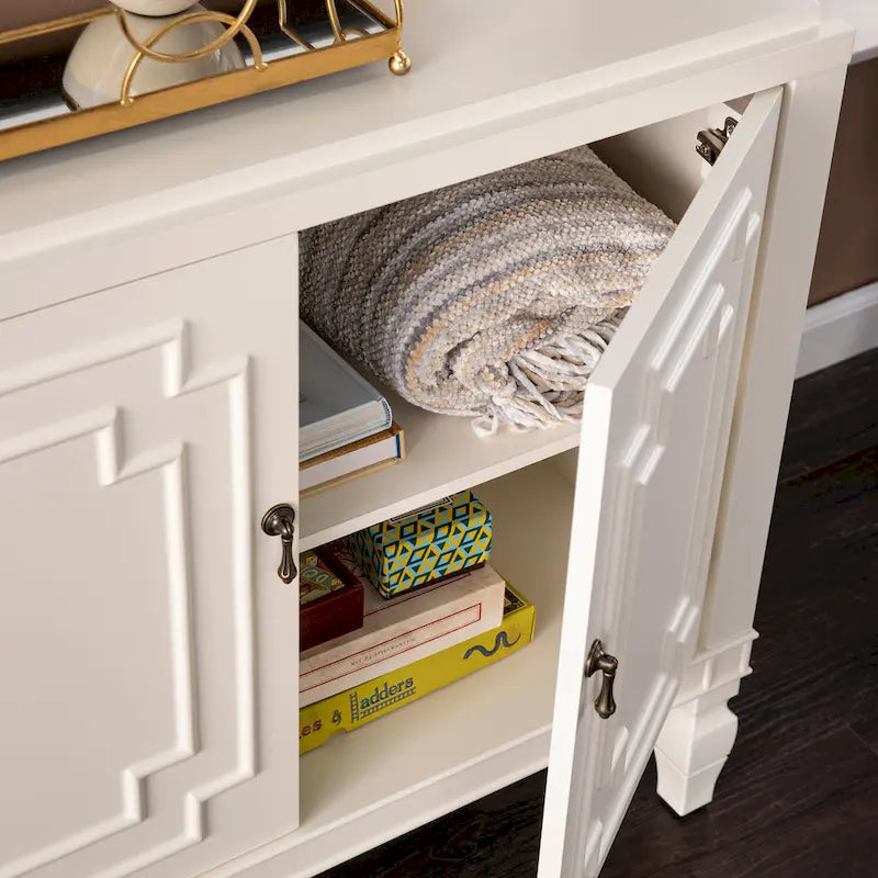 SEI Furniture Taborley Antique White Double-Door Accent Cabinet 3