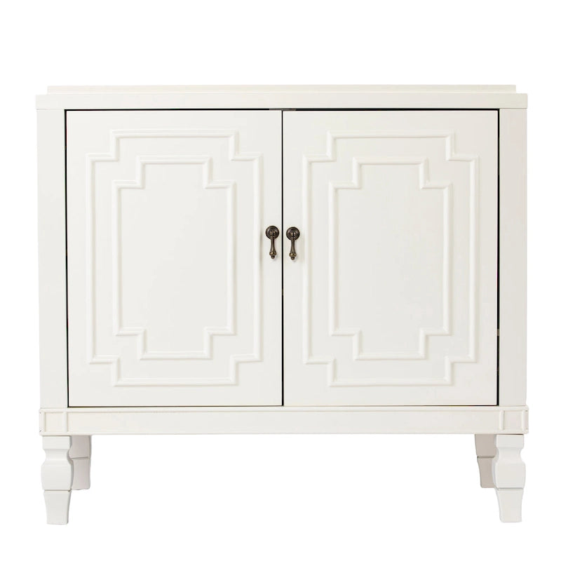 SEI Furniture Taborley Antique White Double-Door Accent Cabinet 5