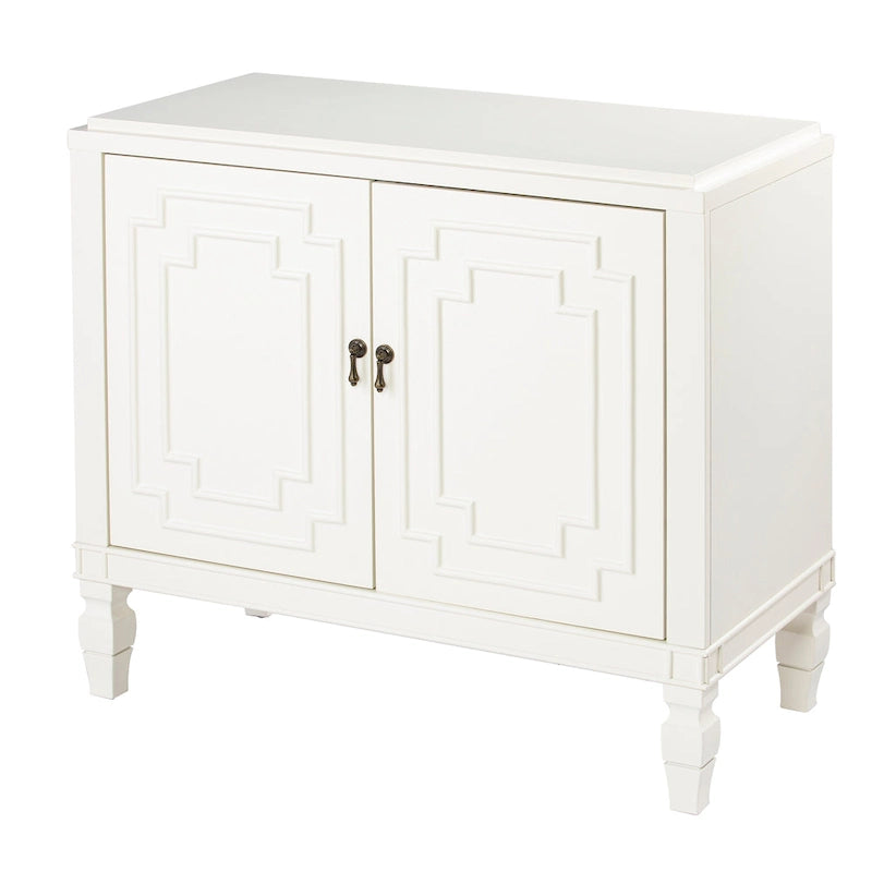 SEI Furniture Taborley Antique White Double-Door Accent Cabinet 6