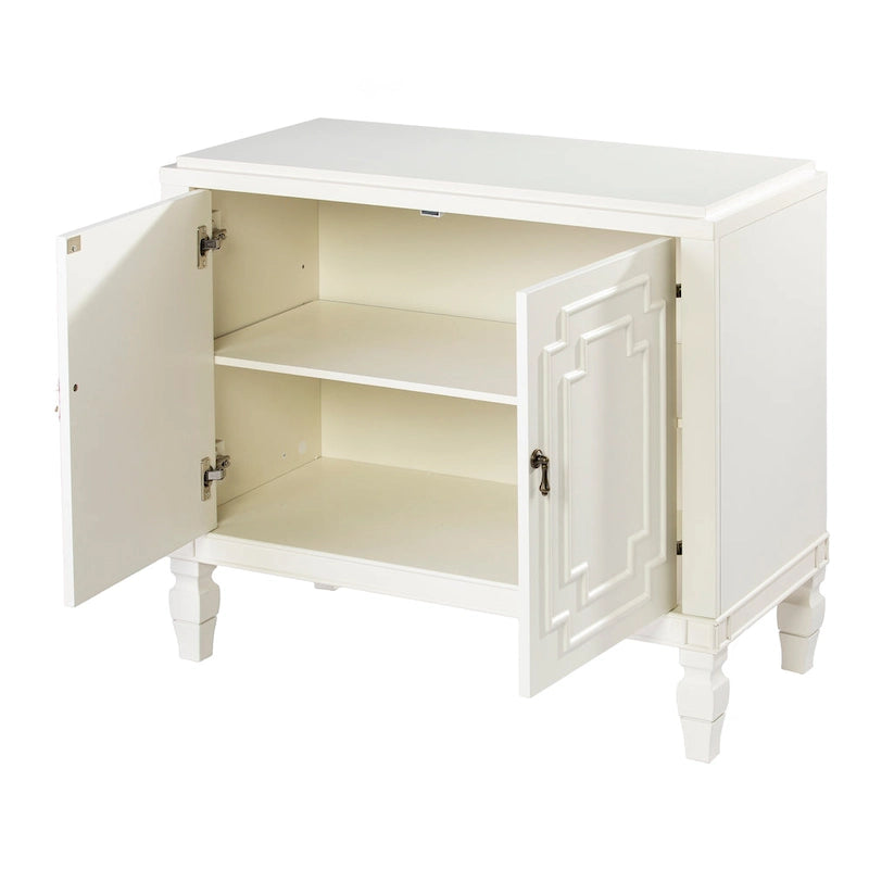 SEI Furniture Taborley Antique White Double-Door Accent Cabinet 7