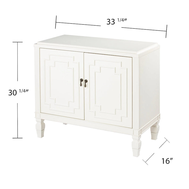 SEI Furniture Taborley Antique White Double-Door Accent Cabinet 10