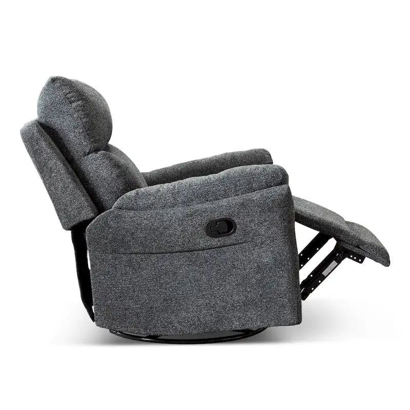 Swivel Rocker Fabric Recliner Chair Manual Reclining Sofa Set of two 6