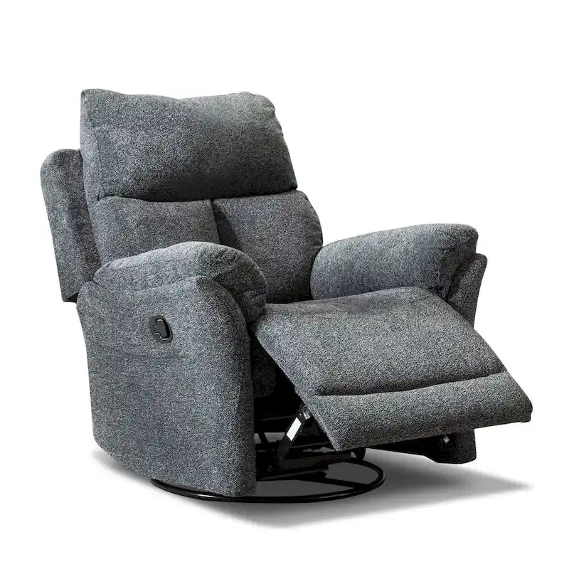 Swivel Rocker Fabric Recliner Chair Manual Reclining Sofa Set of two 7