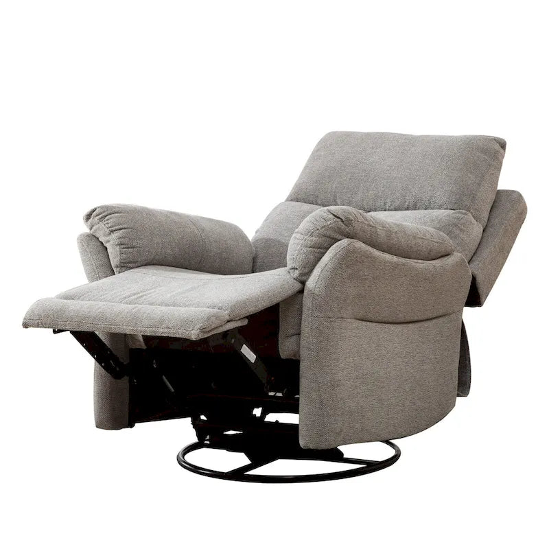 Swivel Rocker Fabric Recliner Chair Manual Reclining Sofa Set of two 17