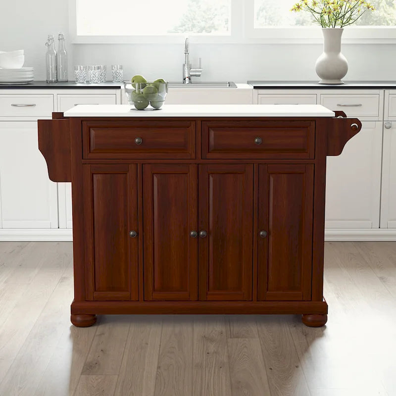 Crosley Alexandria Granite Top Full Size Kitchen Island/Cart - 52 W x18 D x 34 H