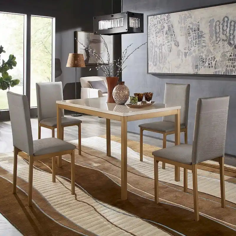 Darcy Gold with Faux Marble Top Dining Table by iNSPIRE Q Bold 8