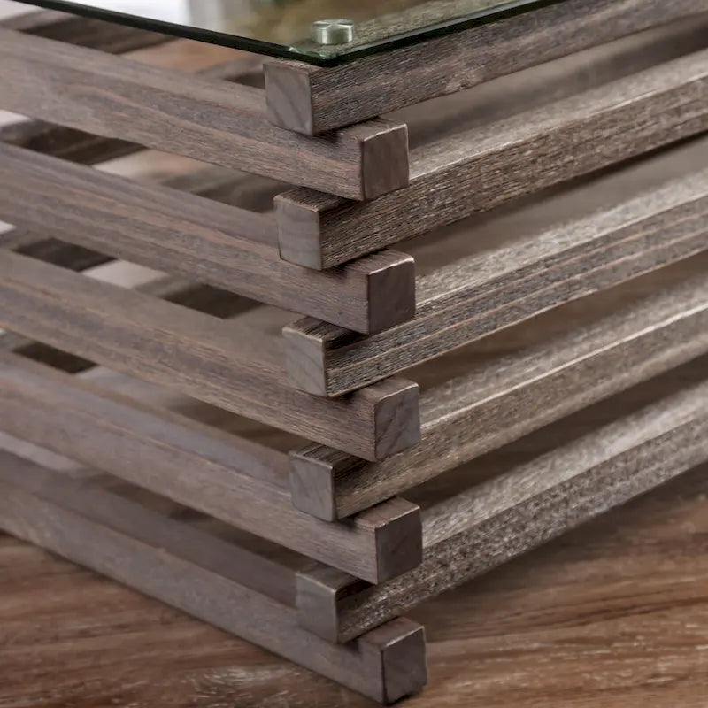 Lown Contemporary Grey 48-inch Solid Wood Coffee Table by Furniture of America 3