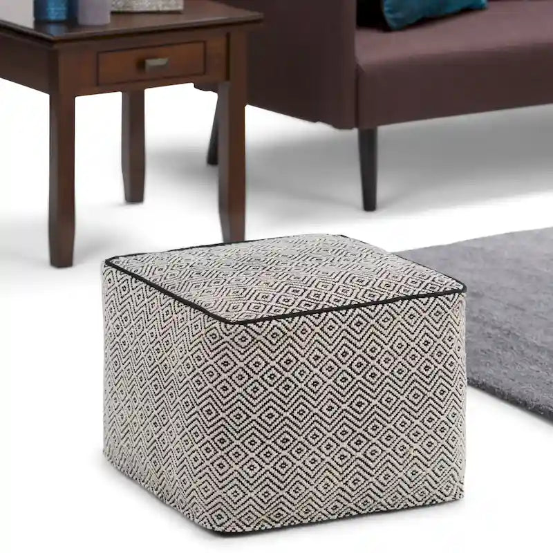 WYNDENHALL Dougan Boho Square Pouf 21