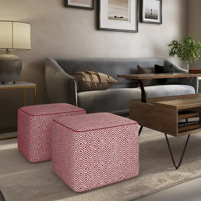 WYNDENHALL Dougan Boho Square Pouf 22