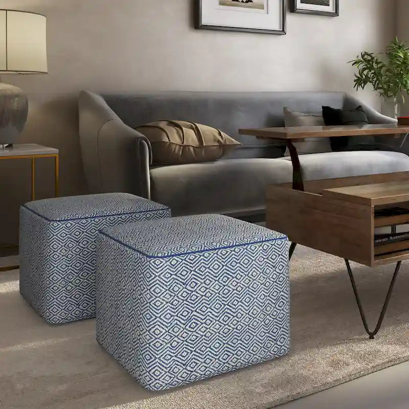 WYNDENHALL Dougan Boho Square Pouf 23