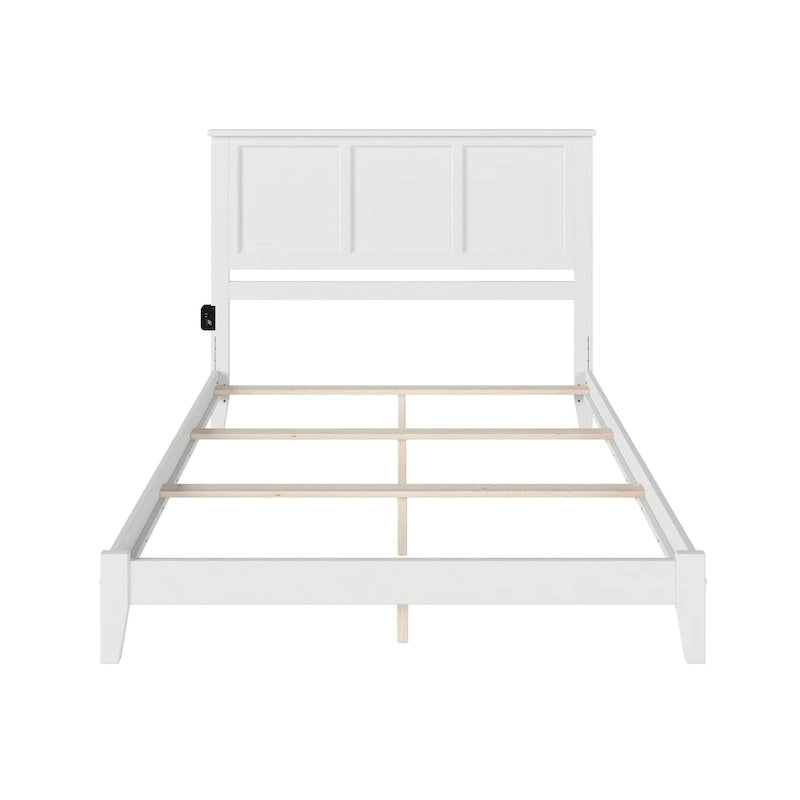 Madison Queen Foundation Bed Frame in White 3