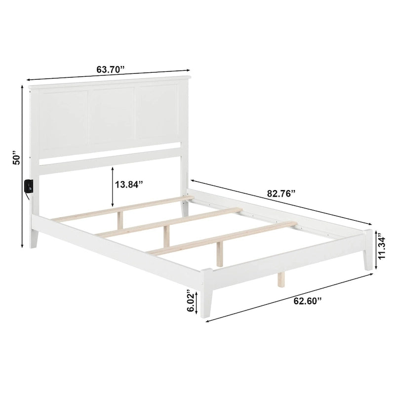 Madison Queen Foundation Bed Frame in White 5