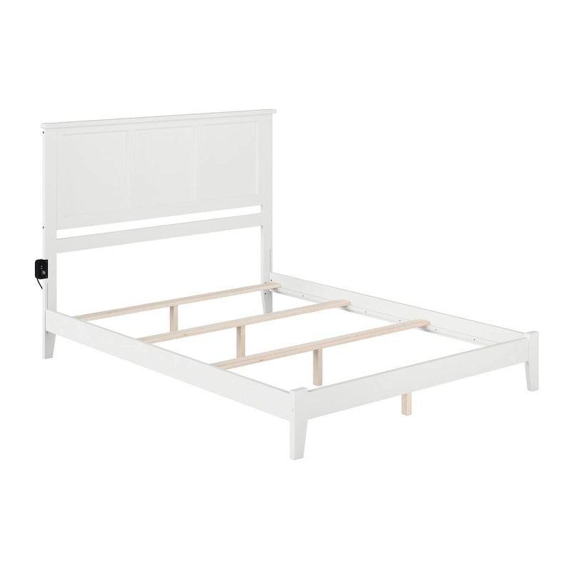 Madison Queen Foundation Bed Frame in White 7