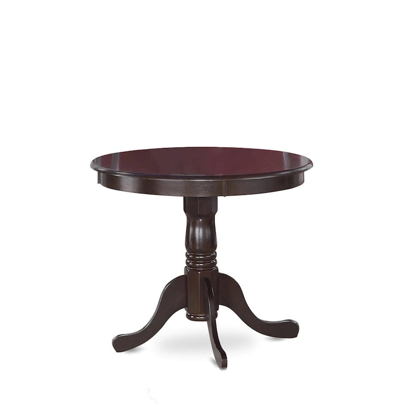East West Furniture 5 Piece Kitchen Table Set- A Round Dining Room Table and 4 Dining Chairs, Cappuccino (Seat Options) 3