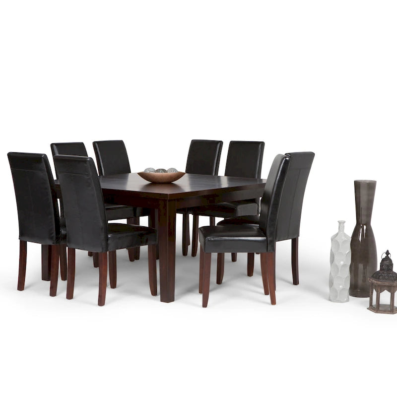 WYNDENHALL Normandy Transitional 9 Pc Dining Set with 8 Upholstered Parson Chairs and 54 Wide Table 19