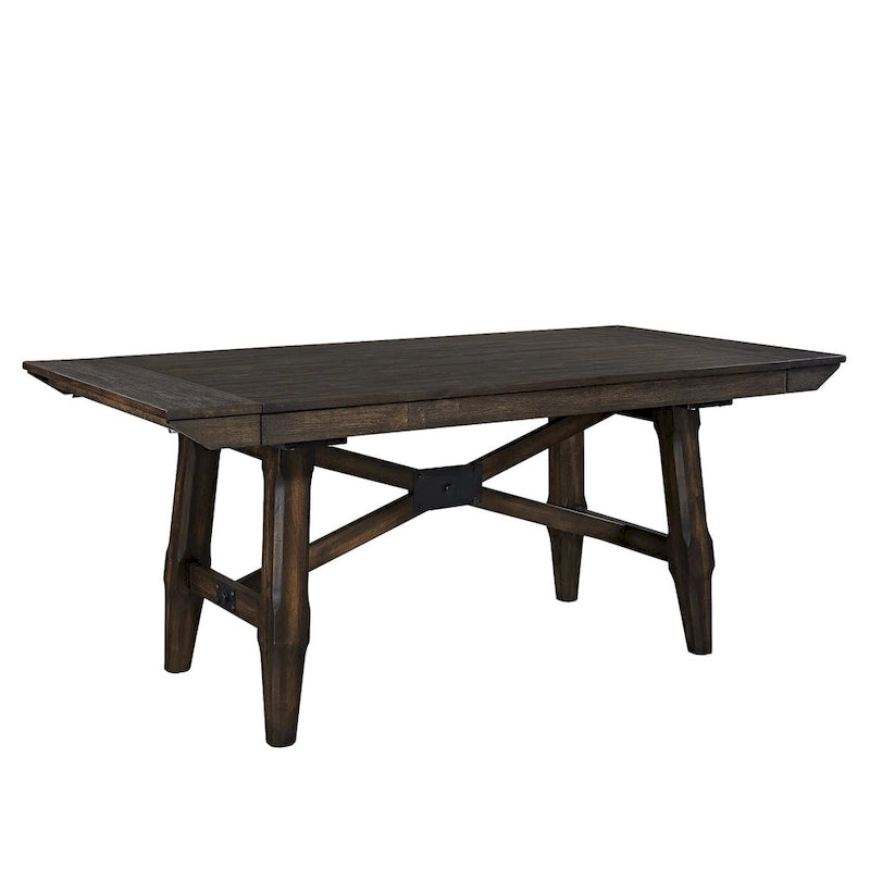Set tavolo a cavalletto da 7 pezzi Double Bridge marrone scuro 15