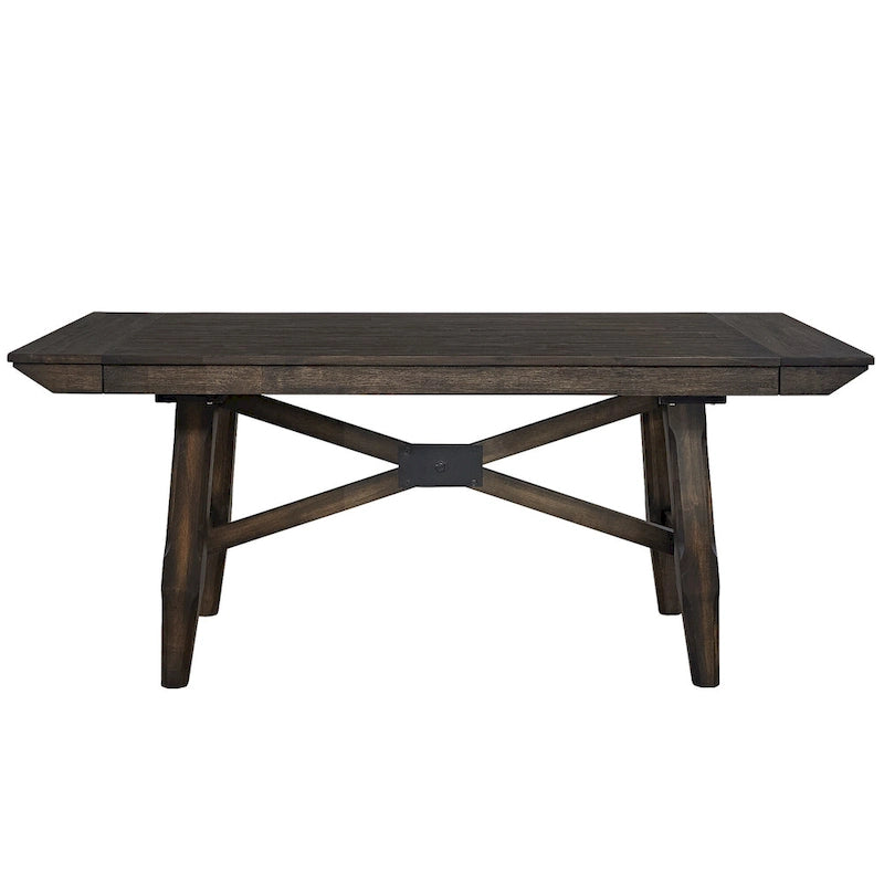 Set tavolo a cavalletto da 7 pezzi Double Bridge marrone scuro 16