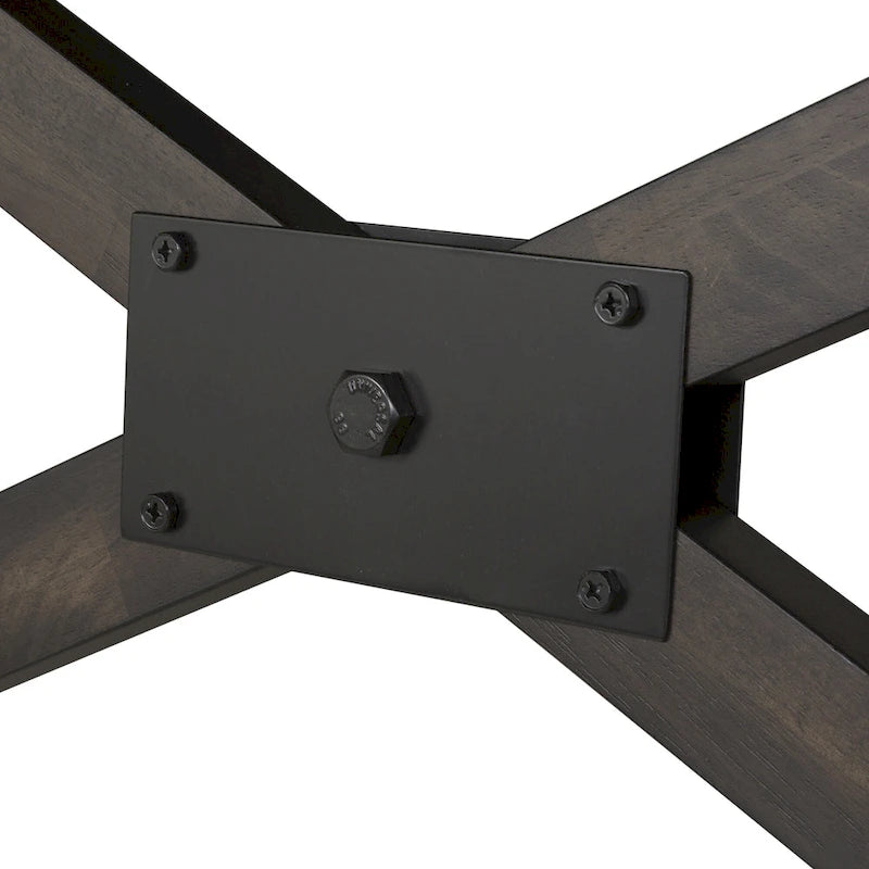 Set tavolo a cavalletto da 7 pezzi Double Bridge marrone scuro 18