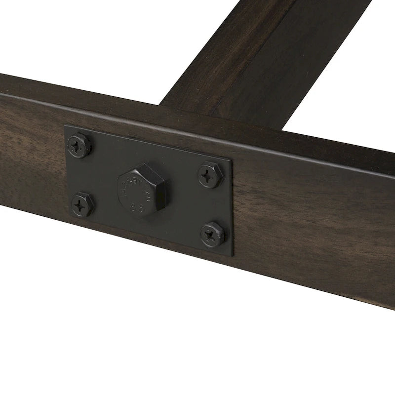Set tavolo a cavalletto da 7 pezzi Double Bridge marrone scuro 19