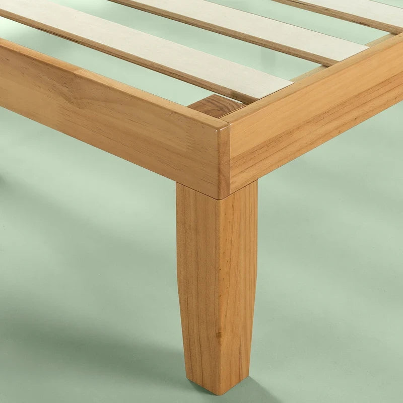 Priage by Zinus 14-inch Natural Solid Wood Platform Bed 4