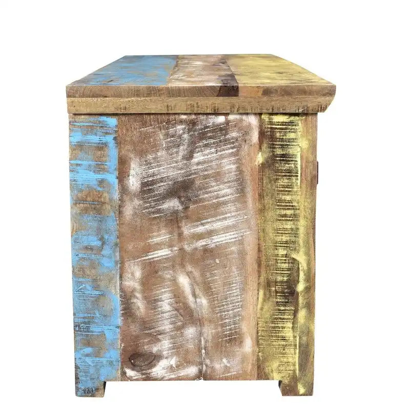 Handmade Suman Solid Mango Wood TV Console (India) - 60 x 18 x 22 4