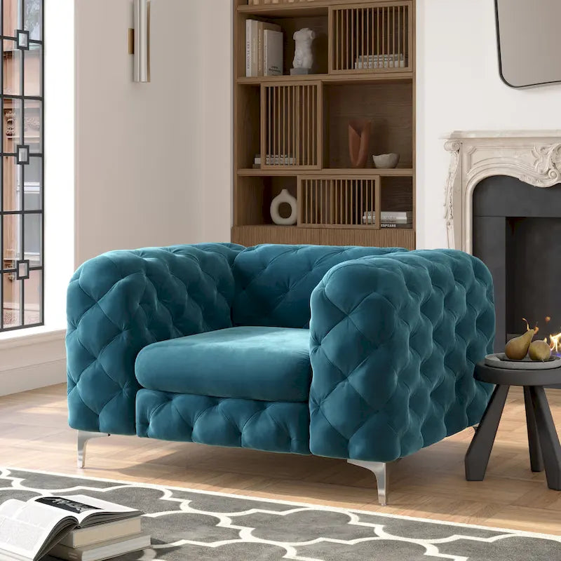 Corvus Aosta Tufted Velvet Chesterfield Club Chair 5