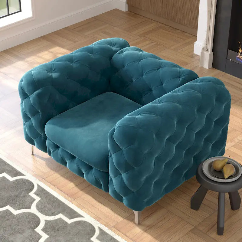 Corvus Aosta Tufted Velvet Chesterfield Club Chair 6