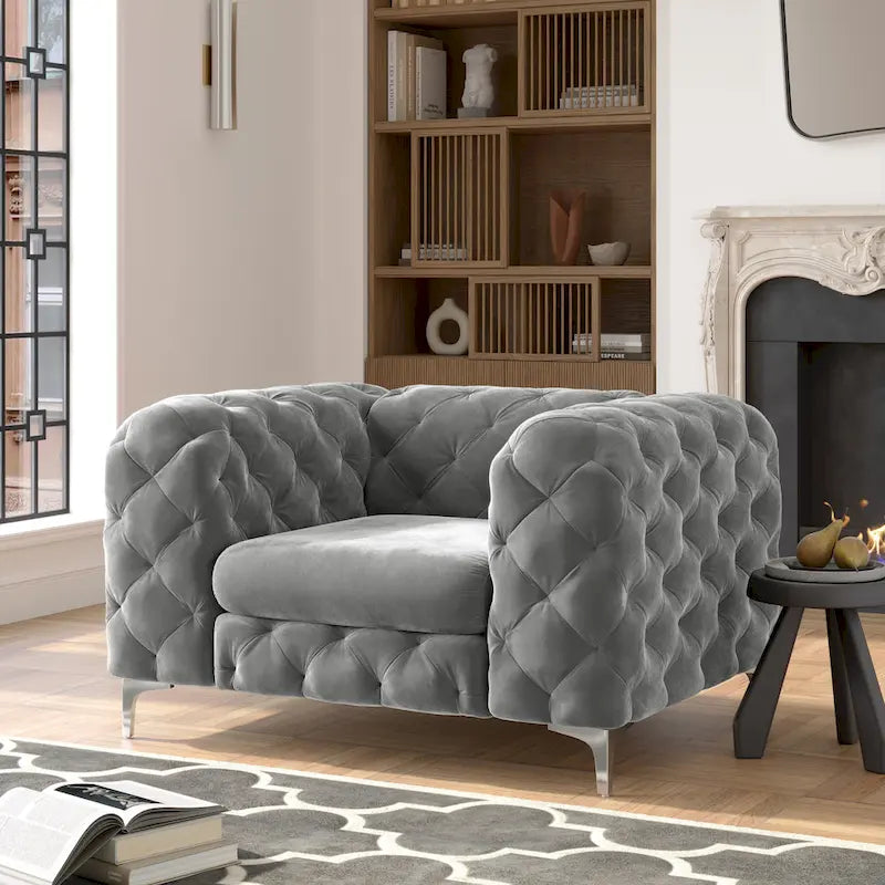 Corvus Aosta Tufted Velvet Chesterfield Club Chair 17