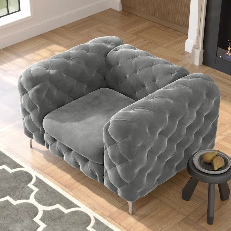 Corvus Aosta Tufted Velvet Chesterfield Club Chair 18