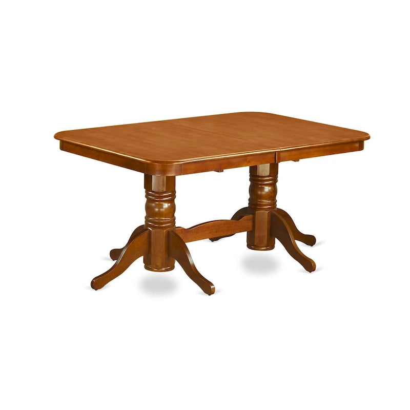 East West Furniture 9 Piece Kitchen Table Set- a Rectangle Dining Table and 8 Dining Chairs, Saddle Brown (Seat Options) 3