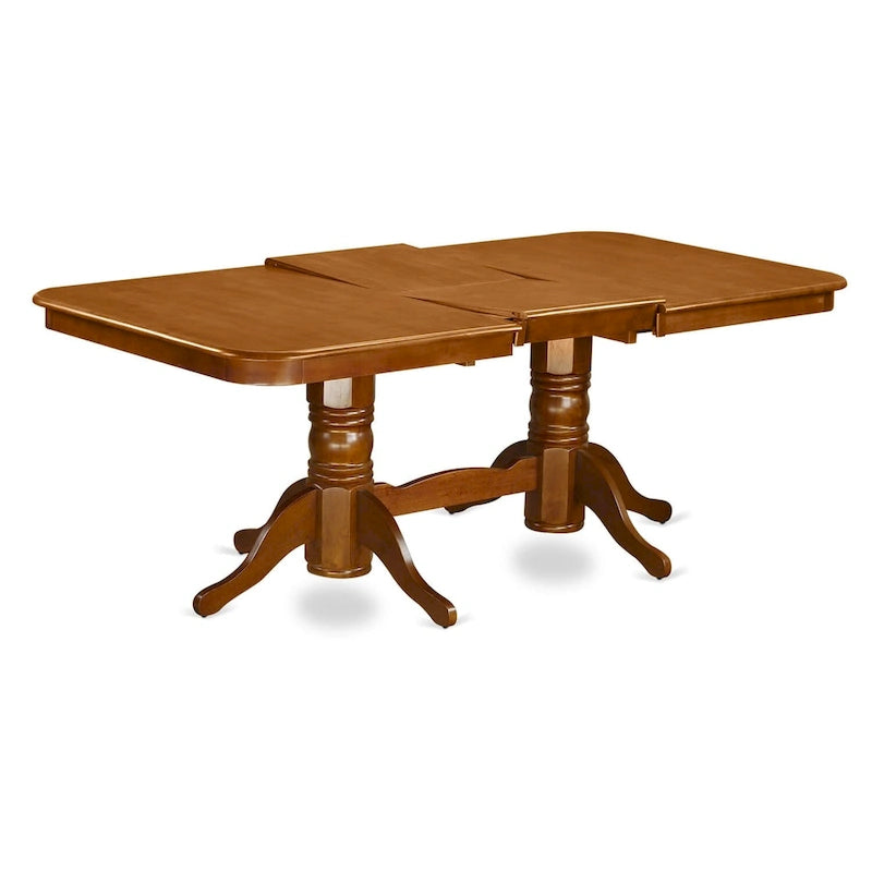 East West Furniture 9 Piece Kitchen Table Set- a Rectangle Dining Table and 8 Dining Chairs, Saddle Brown (Seat Options) 4