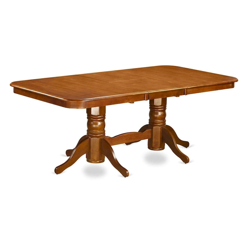 East West Furniture 9 Piece Kitchen Table Set- a Rectangle Dining Table and 8 Dining Chairs, Saddle Brown (Seat Options) 5