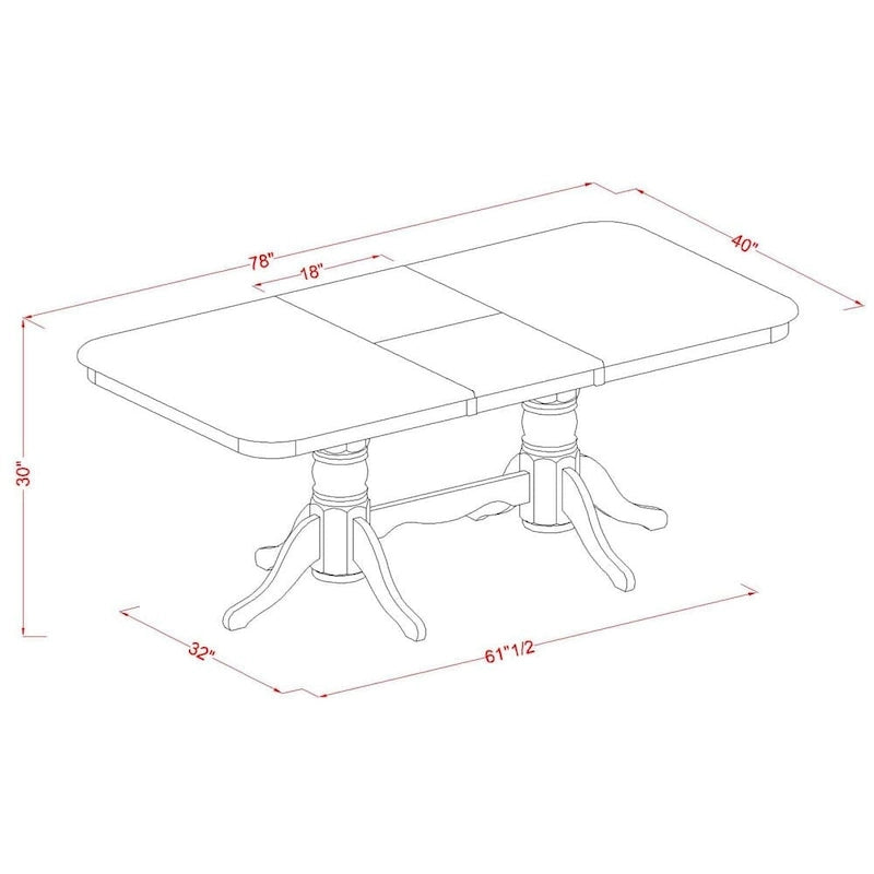 East West Furniture 9 Piece Kitchen Table Set- a Rectangle Dining Table and 8 Dining Chairs, Saddle Brown (Seat Options) 7