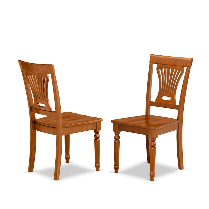 East West Furniture 9 Piece Kitchen Table Set- a Rectangle Dining Table and 8 Dining Chairs, Saddle Brown (Seat Options) 10