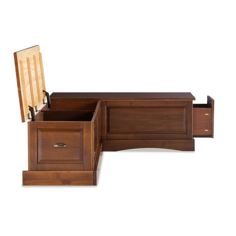 Ame Walnut Backless Nook Table Set 8