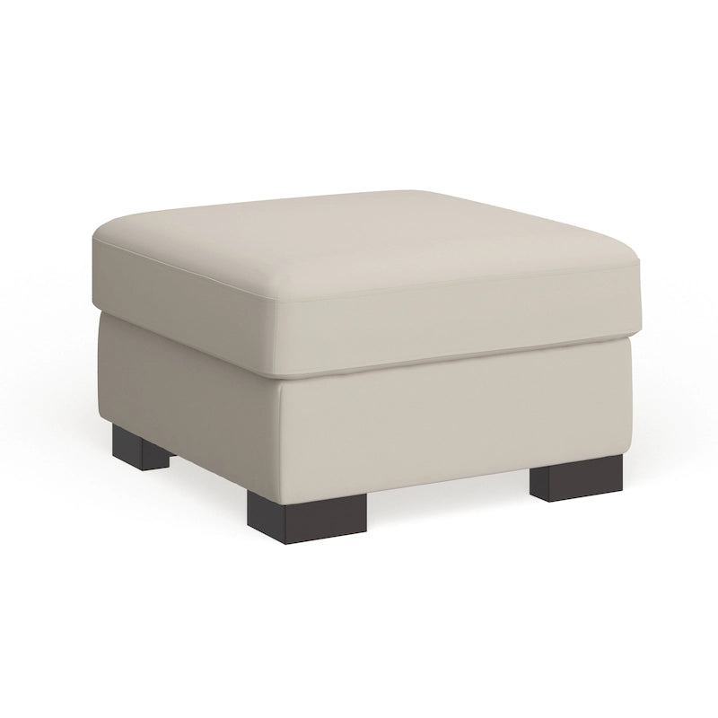 Lionel White Cotton Fabric Down-Filled Ottoman by iNSPIRE Q Artisan 10