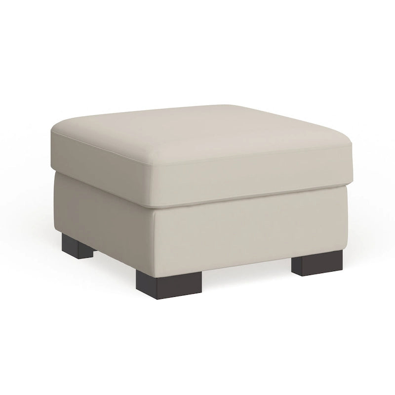 Lionel White Cotton Fabric Down-Filled Ottoman by iNSPIRE Q Artisan 6